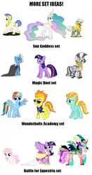 Size: 849x1618 | Tagged: safe, derpibooru import, lightning dust, princess celestia, rainbow dash, spitfire, trixie, twilight sparkle, twilight sparkle (alicorn), zecora, oc, alicorn, pony, zebra, alicorn amulet, female, ideas, mare, meme, royal guard, tiara ultima