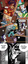Size: 900x2032 | Tagged: safe, derpibooru import, idw, applejack, fluttershy, pinkie pie, rainbow dash, rarity, twilight sparkle, ponified, pony, atem, comic, creature from the black lagoon, dead, decapitated, erik, evil dead, indiana jones and the temple of doom, it, kali ma, mask, mola ram, musical instrument, official comic, organ, pennywise, phantom of the opera, severed head, shrunken head, skull, stephen king, tentacles, the grady girls, the shining, yu-gi-oh!