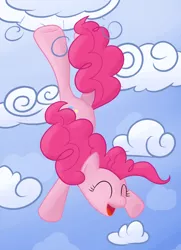 Size: 544x752 | Tagged: artist:hip-indeed, cloud, cloudy, derpibooru import, falling, happy, pinkie pie, safe