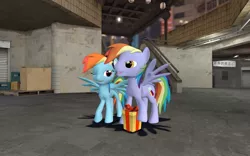 Size: 1680x1050 | Tagged: 3d, artist:rillakim, derpibooru import, gmod, rainbow blaze, rainbow dash, safe