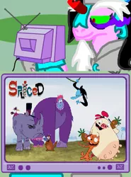 Size: 445x600 | Tagged: derpibooru import, exploitable meme, meme, obligatory pony, oc, safe, spliced, tiara ultima, tv meme, unofficial characters only