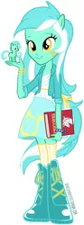 Size: 268x720 | Tagged: safe, artist:kaleidocryptid, derpibooru import, lyra heartstrings, equestria girls, alternate costumes, book, counter-humie, equestria girls-ified, in-universe pegasister, lyra doing lyra things, lyra the pegasister, pegasister, ponied up, toy