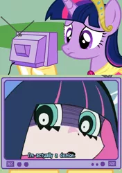 Size: 562x800 | Tagged: safe, derpibooru import, twilight sparkle, twilight sparkle (alicorn), alicorn, pony, anarchy stocking, exploitable meme, female, mare, meme, obligatory pony, panty and stocking with garterbelt, spoiler, tv meme