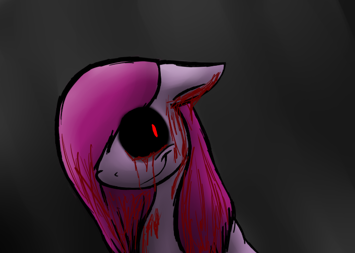 Size: 700x500 | Tagged: artist:caninepsychosis, blood, creepypasta, derpibooru import, grimdark, pinkamena diane pie, pinkie pie, zalgo