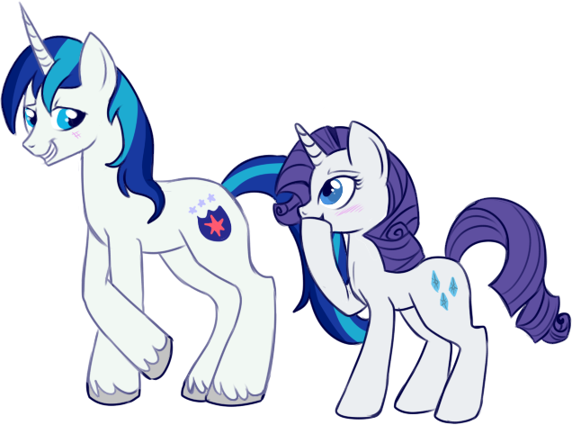 Size: 636x472 | Tagged: artist:lulubell, blushing, derpibooru import, female, infidelity, male, rariarmor, rarity, safe, shining armor, shining armor gets all the mares, shipping, simple background, straight, white background