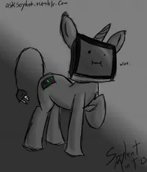 Size: 1280x1492 | Tagged: safe, artist:teo, derpibooru import, ponified, pony, 30 minute art challenge, object head, television