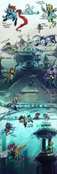 Size: 500x1500 | Tagged: absentia, artist:syntactics, ask, bon bon, cloud, cyberpunk, cyborg, derpibooru import, derpy hooves, discord, doctor whooves, fanfic:rainbow factory, flying, oc, pegasus device, rainbow dash, robot, safe, scootabot, scootaloo, soarin', spitfire, sweetie belle, sweetie bot, sweetie drops, text, time turner, twilight sparkle