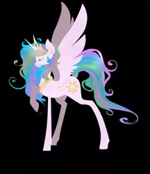 Size: 1483x1719 | Tagged: safe, artist:tomat-in-cup, derpibooru import, princess celestia, alicorn, pony, black background, eyes closed, female, hoof shoes, mare, peytral, simple background, solo