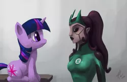 Size: 869x562 | Tagged: safe, artist:raikoh, derpibooru import, twilight sparkle, crossover, green lantern, green lantern the animated series, iolande, voice actor joke