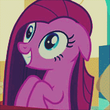 Size: 160x160 | Tagged: animated, contemplating insanity, cropped, derpibooru import, edit, edited screencap, insanity, insanity face, party of one, pinkamena diane pie, pinkie pie, safe, screencap, solo