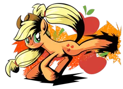 Size: 3297x2382 | Tagged: safe, artist:burnt-sprinkles, derpibooru import, applejack, earth pony, pony, bucking, cutie mark, female, mare, simple background, solo, transparent background