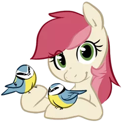 Size: 582x578 | Tagged: artist:briskby, bird, breasts, derpibooru import, female, pun, roseluck, safe, solo