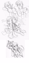 Size: 2296x4992 | Tagged: safe, artist:enigmaticfrustration, derpibooru import, alula, pluto, princess erroria, oc, alicorn, pony, 4chan, female, filly, foal, shipping, traditional art