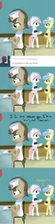 Size: 465x1877 | Tagged: safe, artist:lilliesinthegarden, derpibooru import, doctor whooves, nurse coldheart, nurse redheart, nurse snowheart, time turner, pony, ask, bipedal, comic, crossdressing, female, male, mare, nurse turner, stallion, tumblr