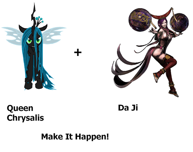 Size: 800x630 | Tagged: da ji, derpibooru import, dynasty warriors, exploitable meme, make it happen, meme, queen chrysalis, safe, warriors orochi