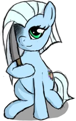 Size: 296x468 | Tagged: 4chan, derpibooru import, knife, /mlp/, oc, oc:tracy cage, safe, simple background, solo, transparent background, unofficial characters only