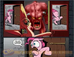 Size: 773x599 | Tagged: demon, derpibooru import, doom, exploitable meme, meme, obligatory pony, pinkie pie, pinky, pinky demon, safe, surprise door