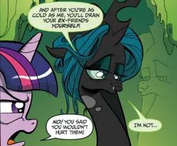 Size: 317x263 | Tagged: angry, artist:andypriceart, derpibooru import, duckface, evil, idw, official comic, queen chrysalis, reflection, safe, spoiler:comic, spoiler:comic04, stupid sexy chrysalis, the return of queen chrysalis, twilight sparkle