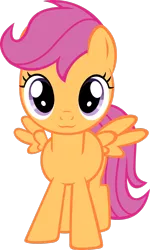 Size: 1024x1708 | Tagged: :3, artist:ratchethun, cute, cutealoo, derpibooru import, looking at you, safe, scootaloo, simple background, solo, spread wings, transparent background, vector, wings