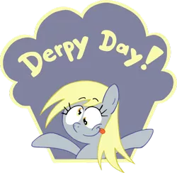 Size: 800x780 | Tagged: safe, artist:quarium, derpibooru import, derpy hooves, pegasus, pony, cute, derpy day, derpy day 2013, female, mare, solo, tongue out