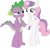 Size: 3048x2897 | Tagged: safe, artist:hoodie-stalker, derpibooru import, spike, sweetie belle, dragon, pony, semi-anthro, unicorn, bipedal, cute, duo, female, holding hands, hoof on belly, hoof on hip, male, pointing, shipping, simple background, smiling, spikebelle, straight, teenage spike, teenage sweetie belle, teenaged dragon, teenager, transparent background, vector