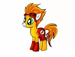 Size: 900x675 | Tagged: safe, artist:icollectluck, derpibooru import, ponified, pony, crossover, dc comics, goggles, kid flash, solo, the flash