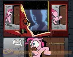 Size: 900x700 | Tagged: 2001: a space odyssey, creepy, derpibooru import, exploitable meme, meme, obligatory pony, pinkie pie, safe, space baby, star child, stars, surprise door