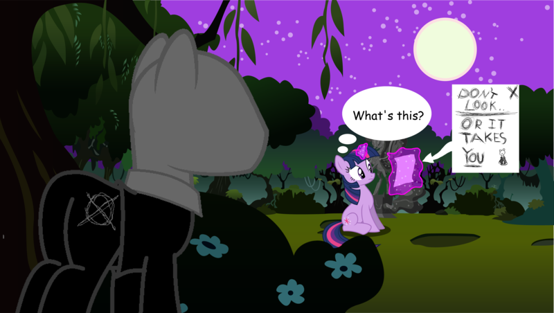 Size: 5333x3011 | Tagged: safe, artist:chromeofaction, derpibooru import, twilight sparkle, ponified, pony, crossover, slenderman, slendermane, slenderpony