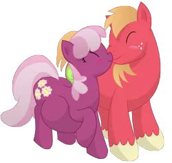 Size: 11100x10500 | Tagged: safe, artist:xniclord789x, derpibooru import, big macintosh, cheerilee, earth pony, pony, absurd resolution, blushing, boop, cheeribetes, cheerimac, cute, female, macabetes, male, pregnant, scrunchy face, shipping, simple background, stallion, straight, transparent background