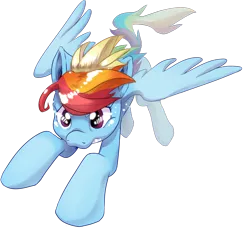 Size: 900x850 | Tagged: dead source, safe, artist:pyoo-kee-pony, derpibooru import, rainbow dash, pegasus, pony, female, flying, mare, open mouth, simple background, solo, spread wings, transparent background, wings