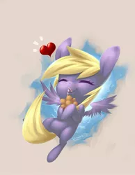 Size: 1449x1863 | Tagged: safe, artist:eosphorite, derpibooru import, derpy hooves, pegasus, pony, female, food, heart, mare, muffin, solo, straw, that pony sure does love muffins