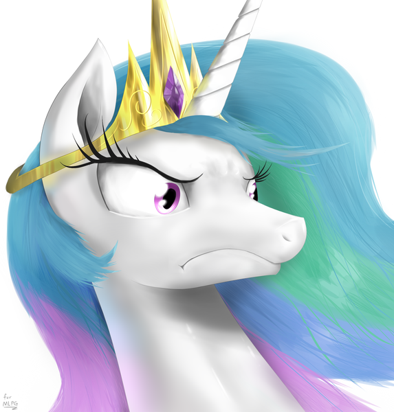Size: 1910x2000 | Tagged: angry, artist:mlpanon, derpibooru import, princess celestia, reaction image, safe, simple background, solo, white background
