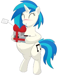 Size: 8400x10800 | Tagged: safe, artist:xniclord789x, derpibooru import, vinyl scratch, pony, absurd resolution, bipedal, blushing, happy, pregnant, present, simple background, transparent background