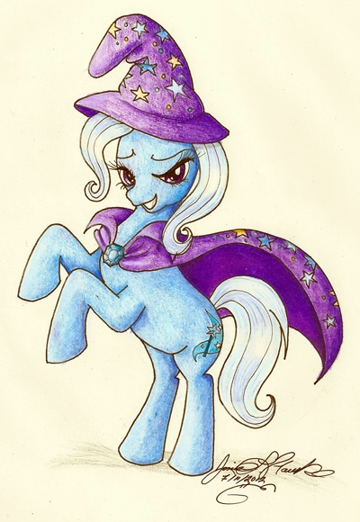 Size: 400x580 | Tagged: safe, artist:gina-su, derpibooru import, trixie, pony, unicorn, female, mare, signature, simple background, solo, traditional art, white background