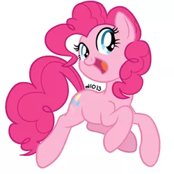 Size: 1000x1000 | Tagged: safe, artist:empty-10, derpibooru import, pinkie pie, earth pony, pony, cute, diapinkes, female, mare, open mouth, simple background, solo, white background