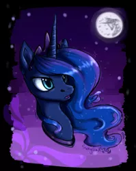 Size: 954x1200 | Tagged: artist:vengefulwolf74, bust, dead source, derpibooru import, mare in the moon, moon, portrait, princess luna, safe, solo