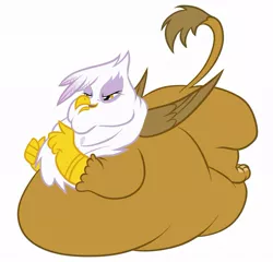 Size: 999x961 | Tagged: safe, artist:calorie, derpibooru import, gilda, gryphon, fat, gildough, morbidly obese, obese