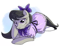 Size: 500x385 | Tagged: safe, artist:yulyeen, derpibooru import, octavia melody, pony, ask lolitavia, ask, clothes, dress, mary janes, shoes, socks, solo, tumblr