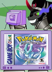 Size: 563x775 | Tagged: derpibooru import, exploitable meme, king sombra, meme, obligatory pony, pokémon, pokemon crystal, safe, suicune, tv meme