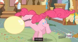 Size: 626x343 | Tagged: safe, derpibooru import, edit, edited screencap, screencap, pinkie pie, earth pony, pony, balloon, blowing up balloons, caption, female, mare, meme, youtube caption