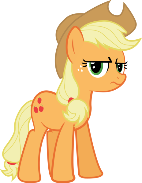 Size: 3388x4378 | Tagged: applejack, applejack is not amused, artist:the-crusius, cowboy hat, derpibooru import, frown, grumpy, hat, looking at you, reaction image, safe, simple background, solo, stetson, transparent background, unamused, vector, wonderbolts academy