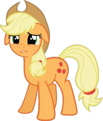 Size: 3488x4089 | Tagged: applejack, artist:the-crusius, derpibooru import, reaction image, sad, safe, simple background, transparent background, unhapplejack, vector