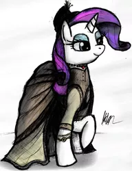 Size: 1024x1331 | Tagged: artist:halfirepony, beautiful ponies, clothes, derpibooru import, dress, rarity, safe, sketch, steampunk