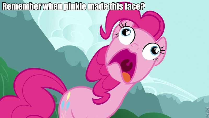 Size: 960x540 | Tagged: safe, derpibooru import, edit, edited screencap, screencap, pinkie pie, earth pony, pony, too many pinkie pies, clone, faic, female, mare, open mouth, pinkie clone, pinkie frogmouth, roflbot, solo