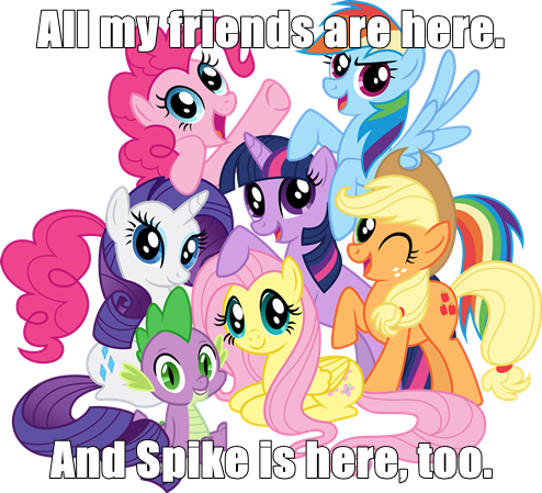 Size: 494x449 | Tagged: applejack, derpibooru import, edit, fluttershy, group shot, mane six, mane six opening poses, my friends and zoidberg, pinkie pie, rainbow dash, rarity, safe, spike, terry, twilight sparkle