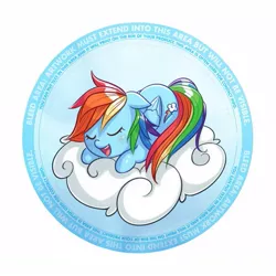 Size: 469x469 | Tagged: safe, artist:ninjaham, derpibooru import, rainbow dash, pegasus, pony, badge, cloud, on a cloud, sleeping, solo