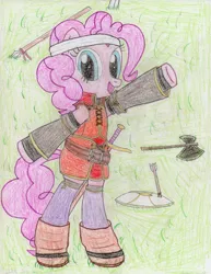 Size: 2512x3256 | Tagged: artist:theculturewarrior, derpibooru import, dressup, fire emblem, mia, parody, pinkie pie, safe