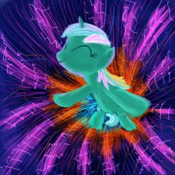 Size: 1000x1000 | Tagged: safe, artist:randomdash, derpibooru import, lyra heartstrings, pony, unicorn, abstract background, eyes closed, female, mare, smiling, solo, time warp