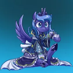 Size: 650x650 | Tagged: artist:saturnspace, clothes, cute, derpibooru import, dress, princess luna, safe, sitting, solo, weapons-grade cute