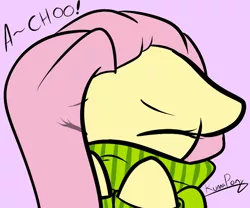 Size: 730x608 | Tagged: artist:rainbowdrool, clothes, cute, derpibooru import, fluttershy, safe, sneezing, sweater, sweatershy